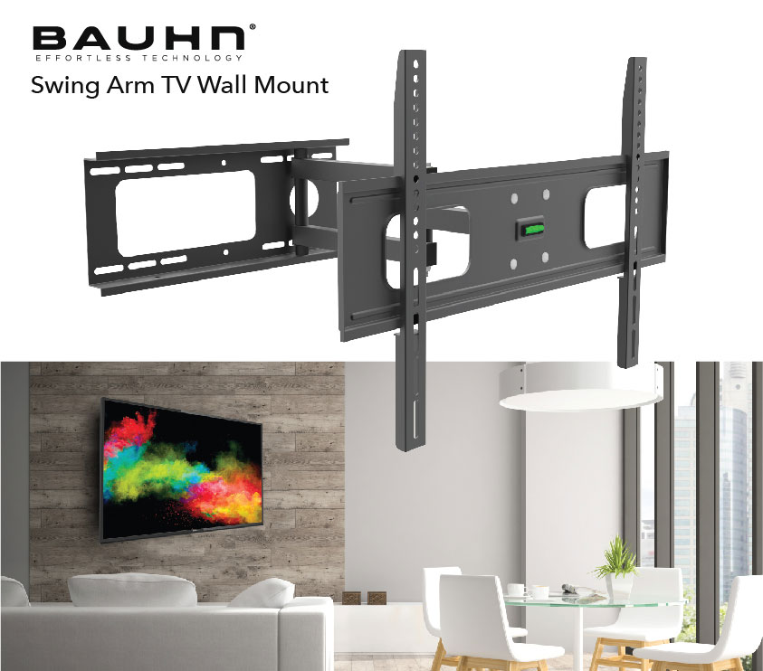 Swing Arm Tv Wall Mount Bauhn, Tv Swing Arm