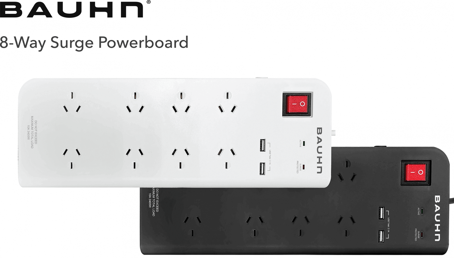8Way Surge Powerboard Bauhn