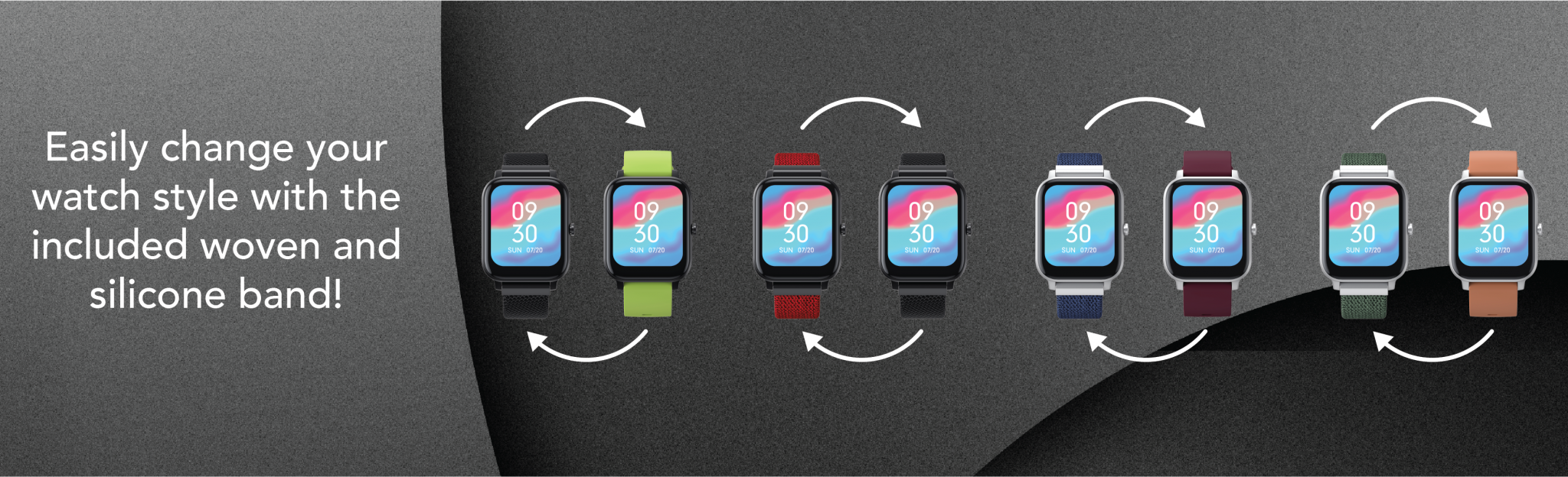 Smart Watch with interchangeable straps Bauhn