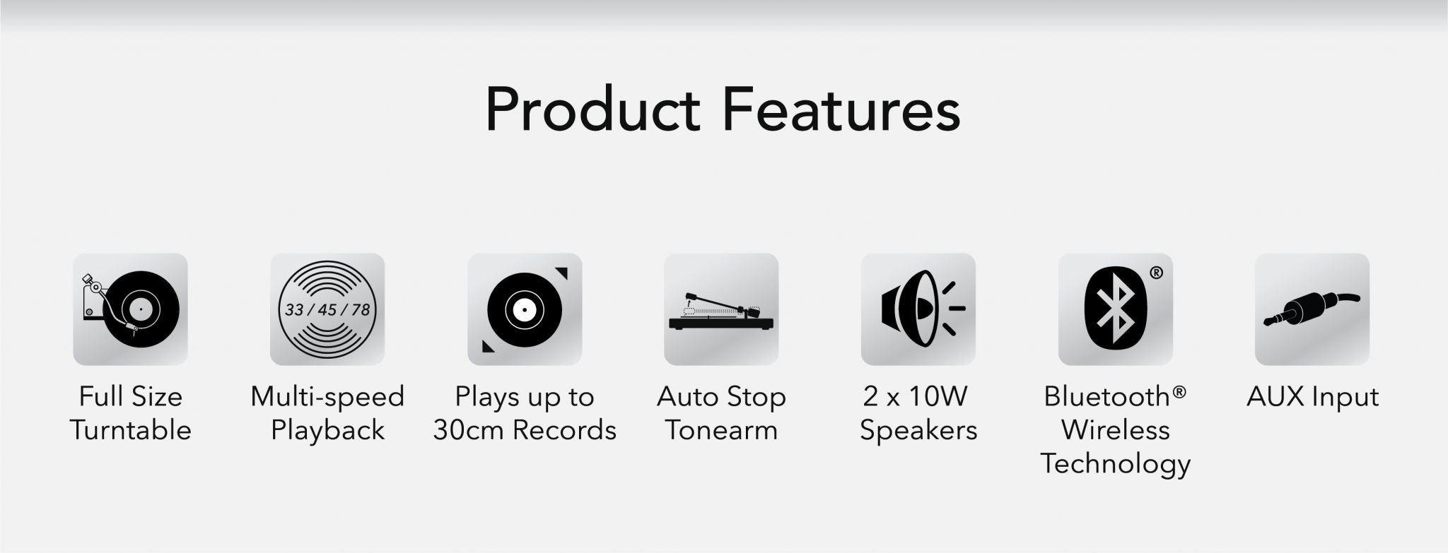 Turntable with Speakers Bauhn