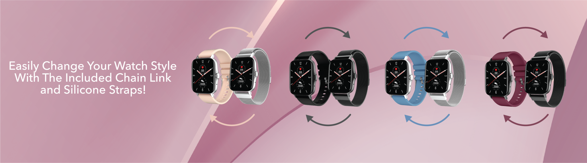 Smart Watch with interchangeable straps Bauhn