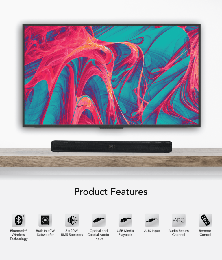 2.1 Channel Soundbar with Builtin Subwoofer Bauhn