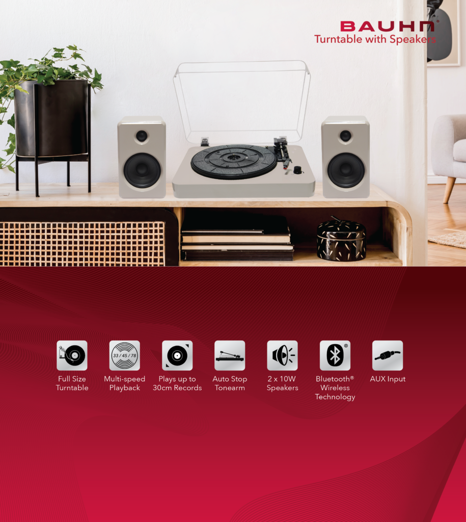Turntable with Speakers Bauhn