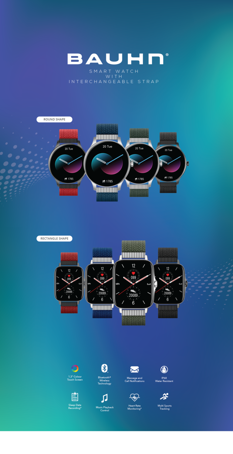 Smart Watch with Interchangeable Strap Bauhn