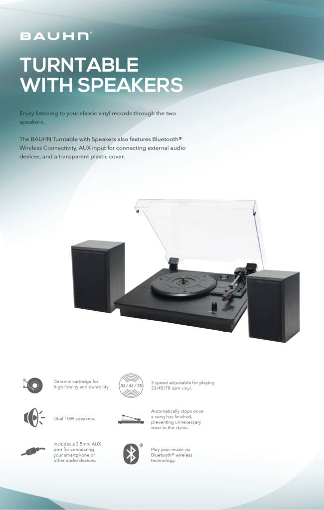 Turntable with Speakers Bauhn